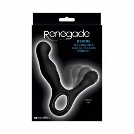 Чёрный стимулятор простаты с вибрацией Revive Prostate Massager