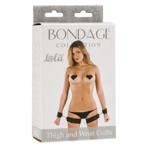 Оковы на цепочке Bondage Collection Thigh and Wrist Cuffs