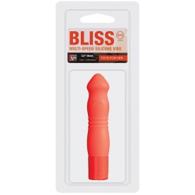 Оранжевый силиконовый вибромассажёр NEON BLISS VIBRATOR - 9 см.