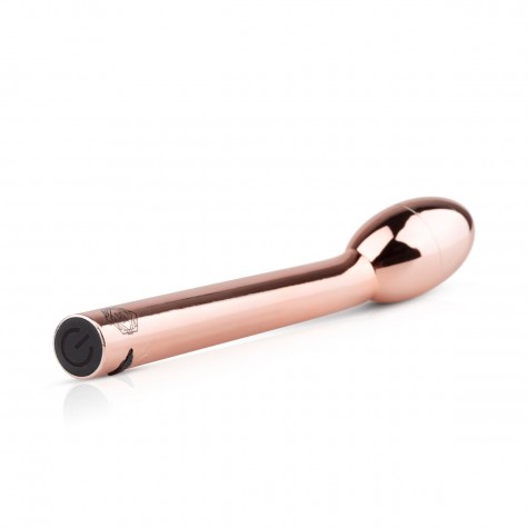 Золотистый вибратор для G-стимуляции Rosy Gold G-spot Vibrator - 22 см.